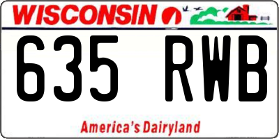 WI license plate 635RWB