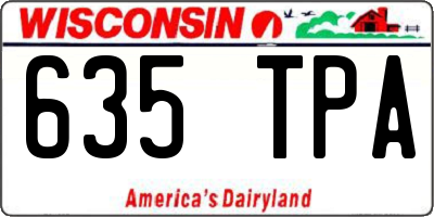 WI license plate 635TPA
