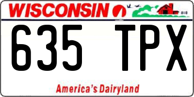 WI license plate 635TPX