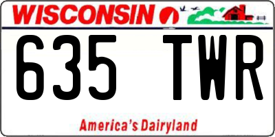 WI license plate 635TWR