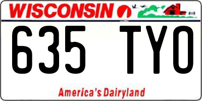 WI license plate 635TYO