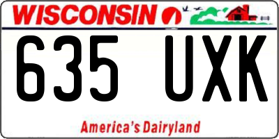 WI license plate 635UXK