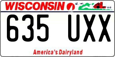 WI license plate 635UXX