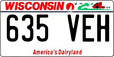 WI license plate 635VEH
