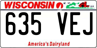 WI license plate 635VEJ