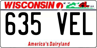 WI license plate 635VEL