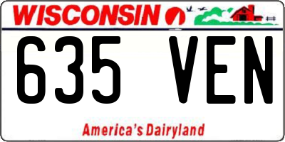 WI license plate 635VEN