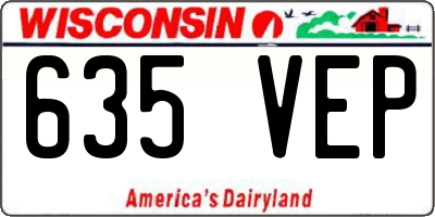 WI license plate 635VEP