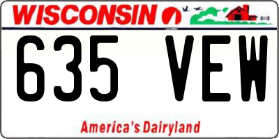 WI license plate 635VEW