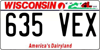 WI license plate 635VEX