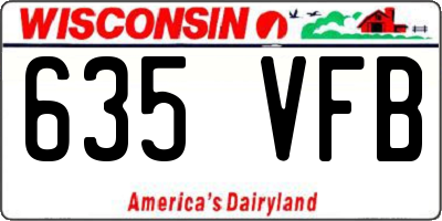 WI license plate 635VFB
