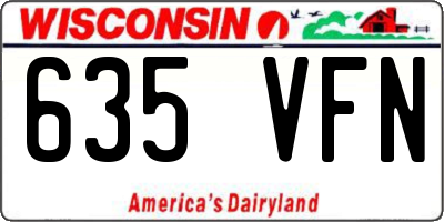 WI license plate 635VFN