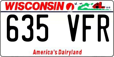 WI license plate 635VFR