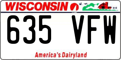 WI license plate 635VFW