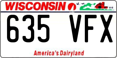 WI license plate 635VFX