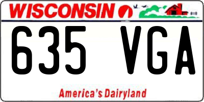 WI license plate 635VGA