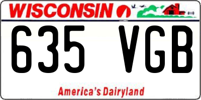 WI license plate 635VGB