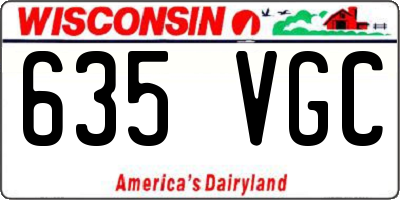 WI license plate 635VGC