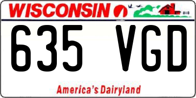 WI license plate 635VGD