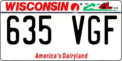 WI license plate 635VGF