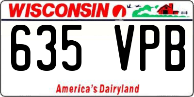 WI license plate 635VPB