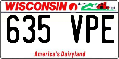 WI license plate 635VPE