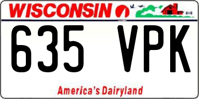 WI license plate 635VPK