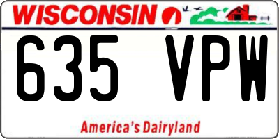 WI license plate 635VPW