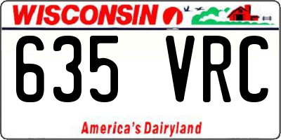 WI license plate 635VRC