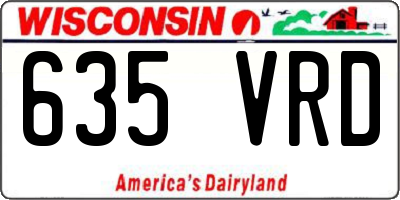 WI license plate 635VRD