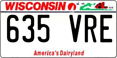 WI license plate 635VRE