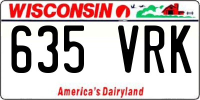 WI license plate 635VRK