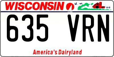 WI license plate 635VRN