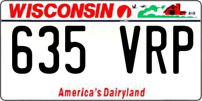 WI license plate 635VRP