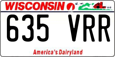 WI license plate 635VRR