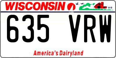 WI license plate 635VRW