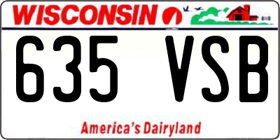 WI license plate 635VSB