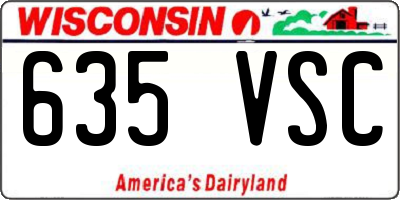 WI license plate 635VSC
