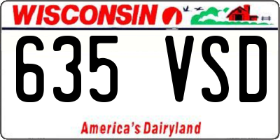 WI license plate 635VSD