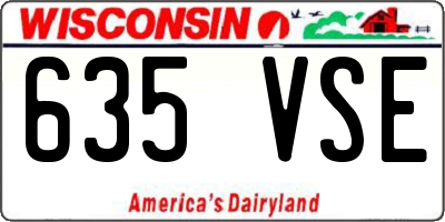 WI license plate 635VSE
