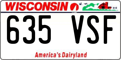 WI license plate 635VSF