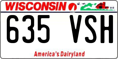 WI license plate 635VSH