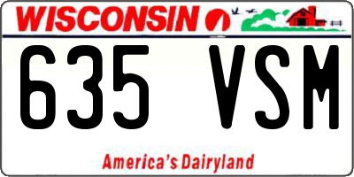 WI license plate 635VSM