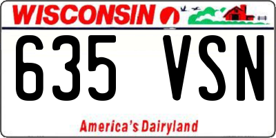 WI license plate 635VSN