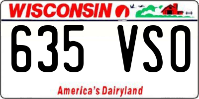 WI license plate 635VSO