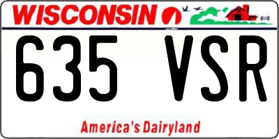 WI license plate 635VSR