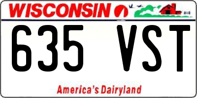 WI license plate 635VST