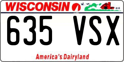 WI license plate 635VSX