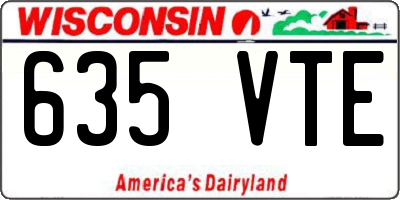 WI license plate 635VTE