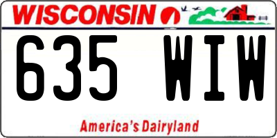 WI license plate 635WIW